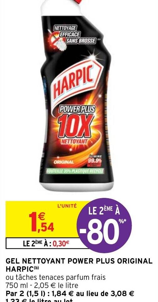 Promo GEL NETTOYANT POWER PLUS ORIGINAL HARPIC b chez Intermarché