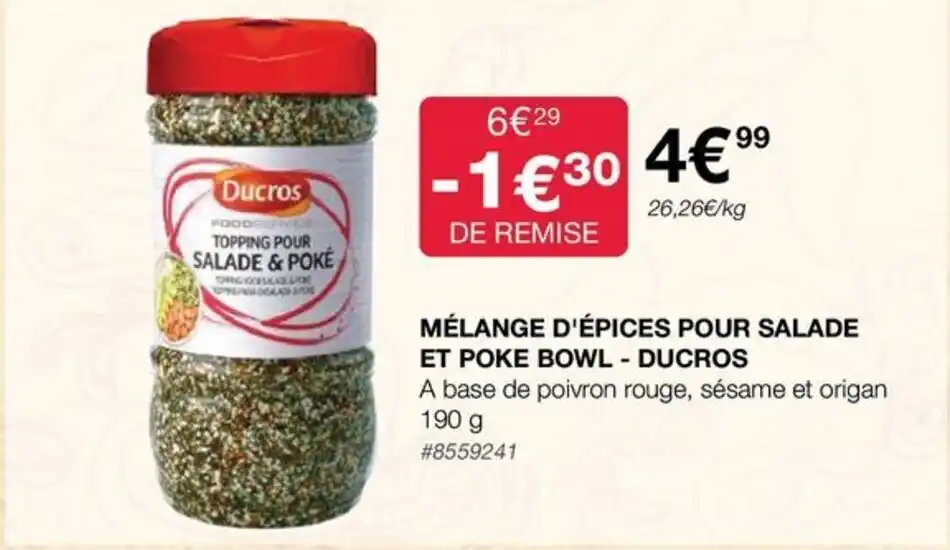 Promo M Lange D Pices Pour Salade Et Poke Bowl Ducros Chez Costco