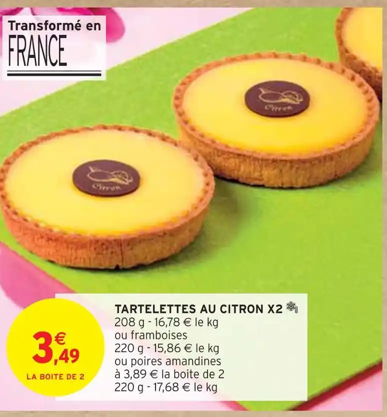 Promo Tartelettes Au Citron X Chez Intermarch