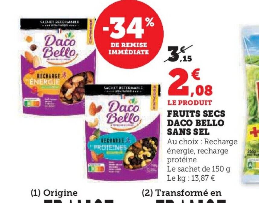 Promo Fruits Secs Daco Bello Sans Sel Chez Super U