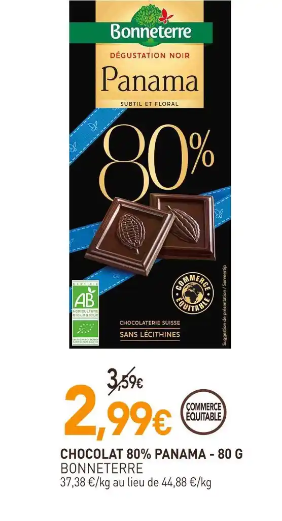 Promo Bonneterre Chocolat Panama Chez Natur O