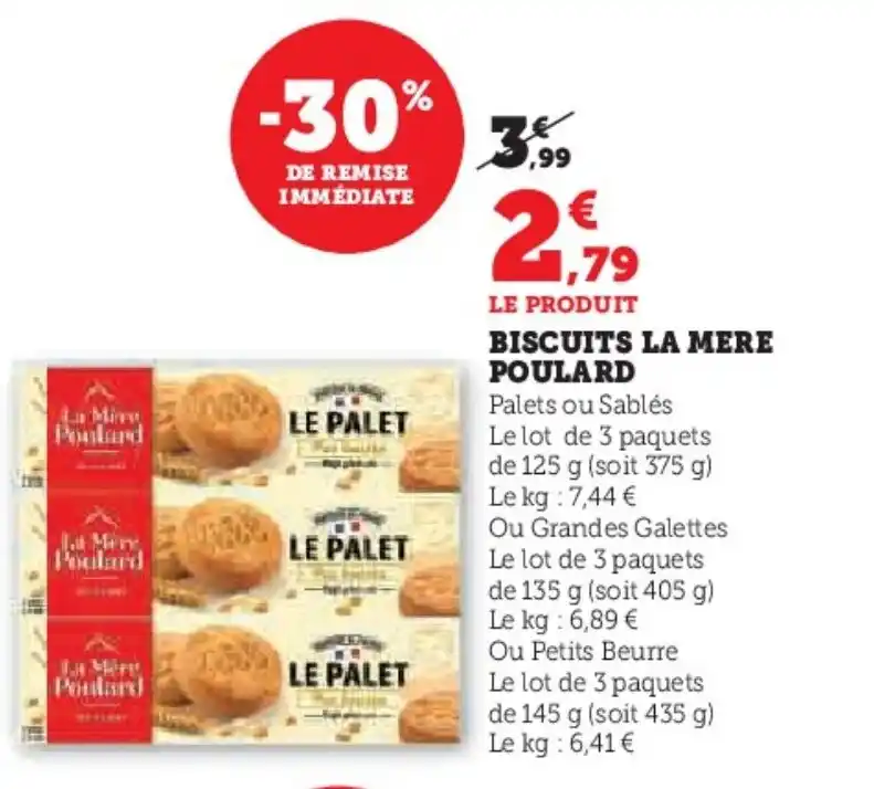 Promo Biscuits La Mere Poulard Chez Super U