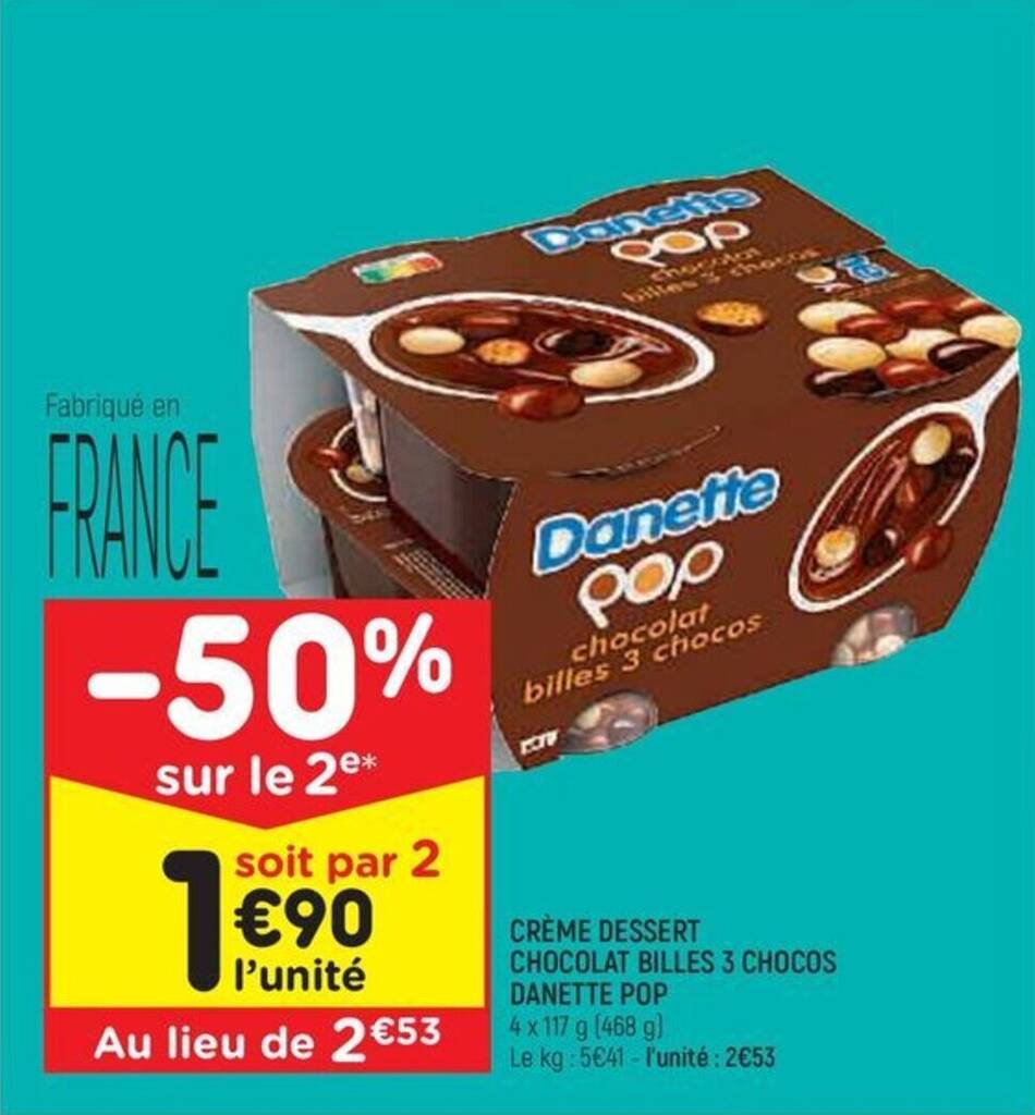 Promo Cr Me Dessert Chocolat Billes Chocos Danette Pop Chez Leader Price