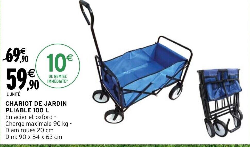 Promo CHARIOT DE JARDIN PLIABLE 100 L chez Intermarché Hyper