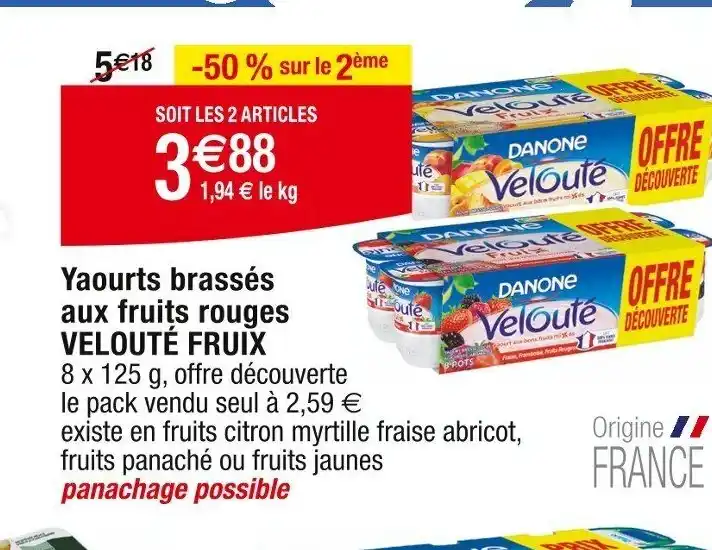 Promo Yaourts Brass S Aux Fruits Rouges Velout Fruix Chez Cora