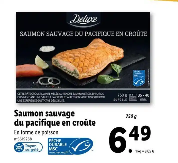 Promo Deluxe Saumon Sauvage Du Pacifique En Cro Te Chez Lidl