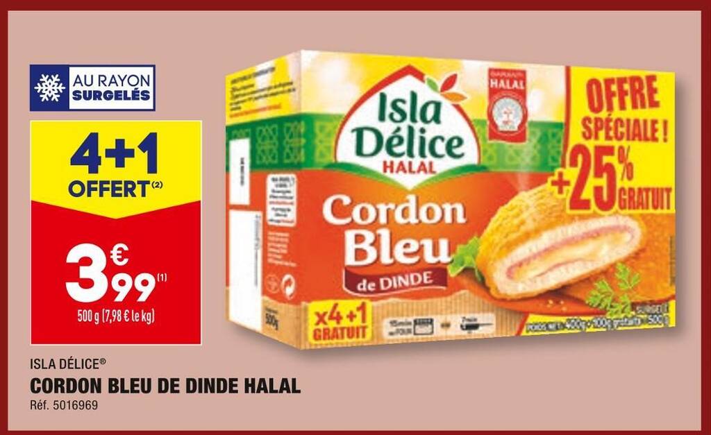 Promo Isla D Lice Cordon Bleu De Dinde Halal Chez Aldi