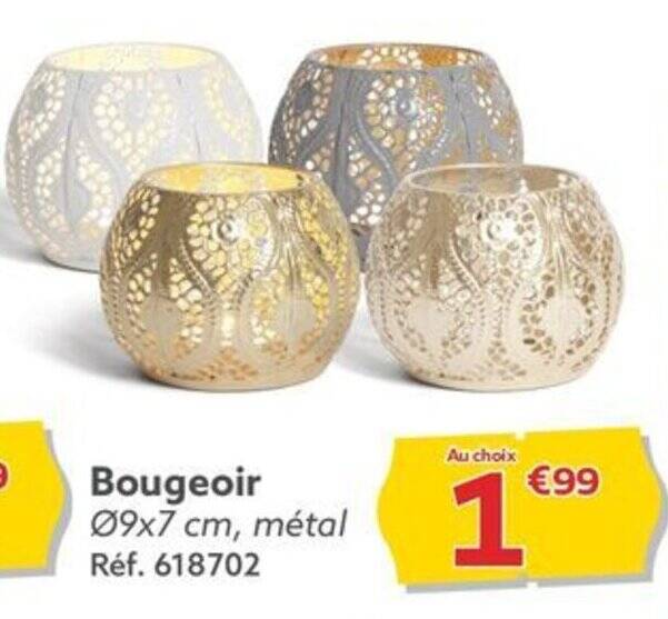 Promo Bougeoir 09x7 cm métal chez Gifi