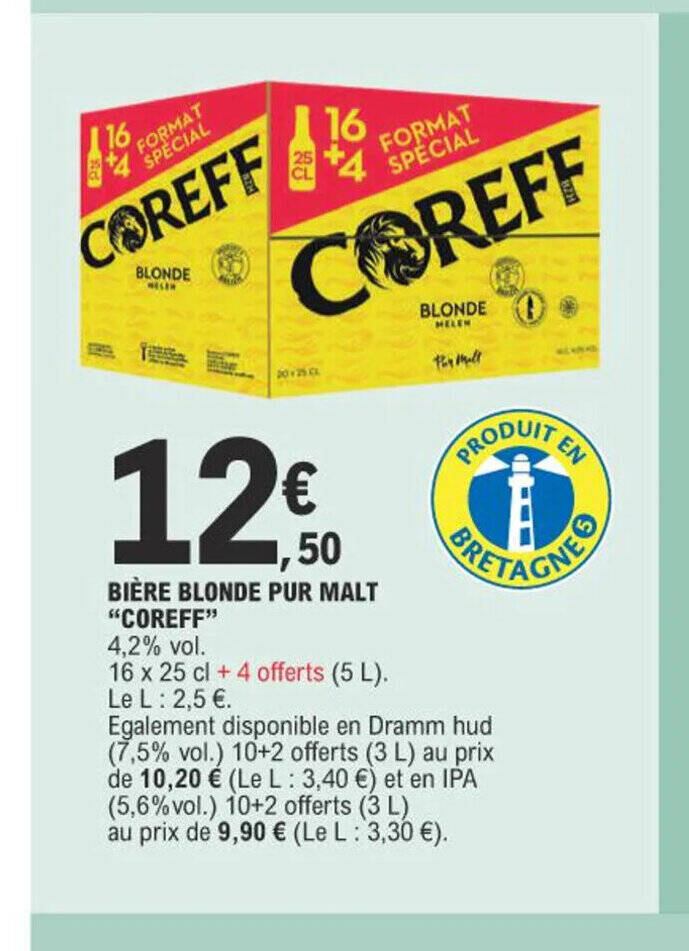 Promo Bi Re Blonde Pur Malt Coreff Chez E Leclerc