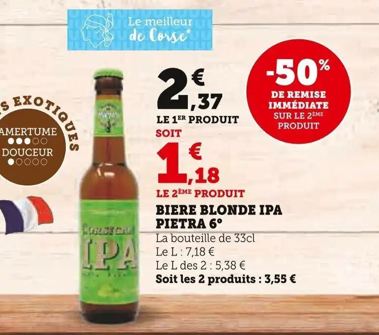 Promo Biere Blonde Ipa Pietra Chez U Express