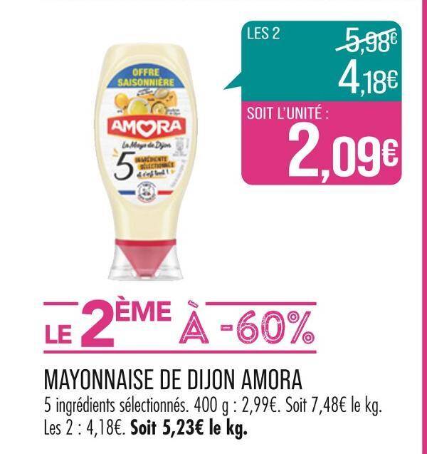 Promo AMORA MAYONNAISE DE DIJON Chez Match