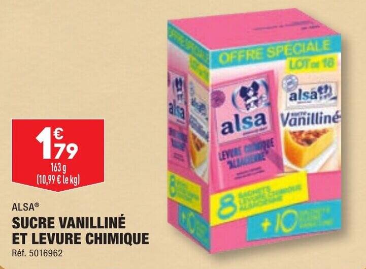 Promo ALSA SUCRE VANILLINÉ ET LEVURE CHIMIQUE chez ALDI