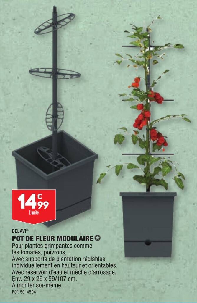 Promo Belavi Pot De Fleur Modulaire Chez Aldi