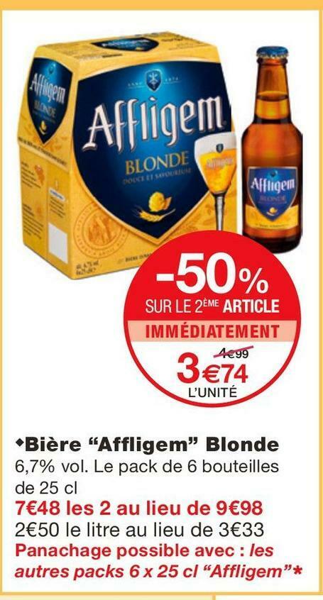 Promo Bière affligem blonde chez Monoprix