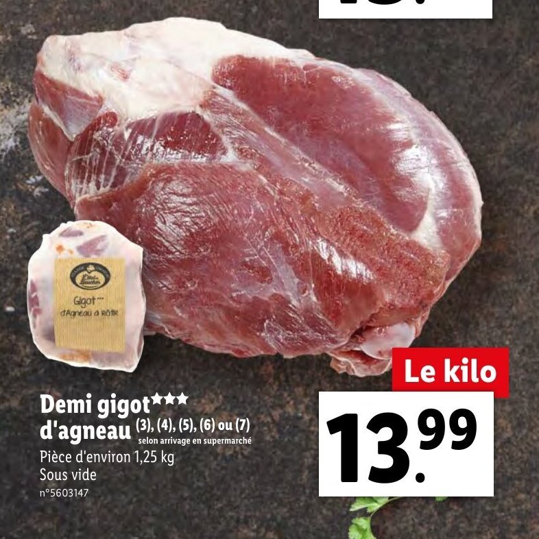 Promo Demi Gigot D Agneau Chez Lidl