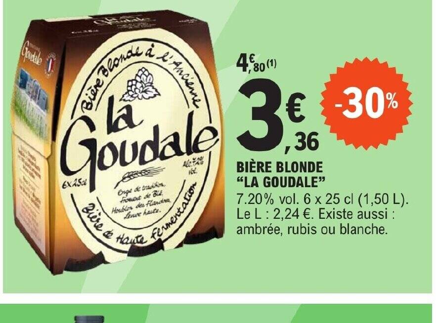 Promo BIÈRE BLONDE LA GOUDALE chez E Leclerc Express