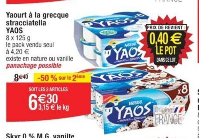 Promo Yaourt La Grecque Stracciatella Chez Cora