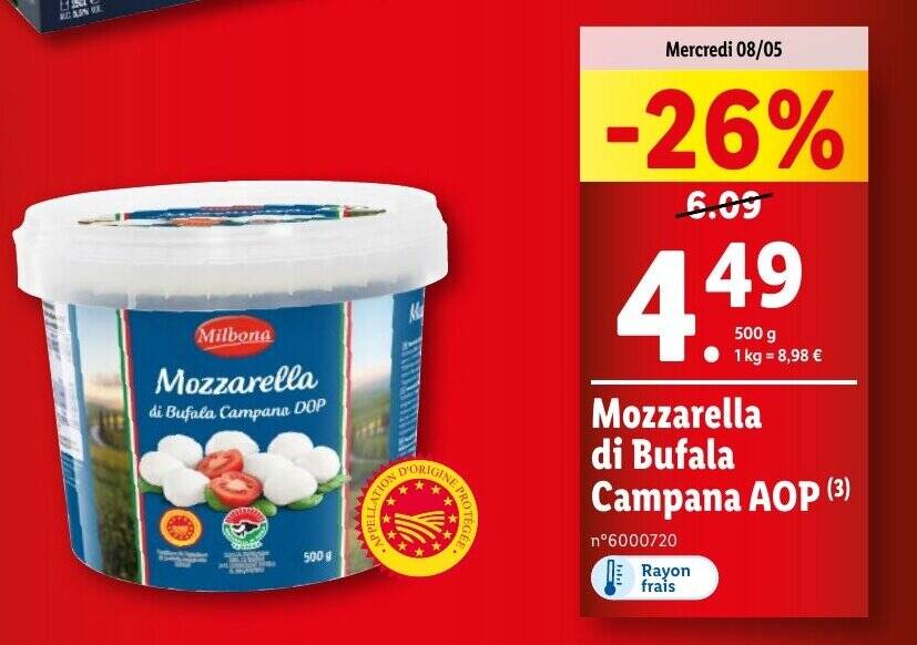 Promo Mozzarella Di Bufala Campana Aop Chez Lidl