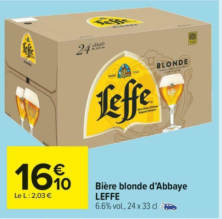 Promo Leffe Bi Re Blonde Dabbaye Chez Carrefour Market