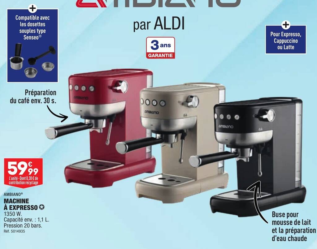 Promo Ambiano Machine Expresso Chez Aldi