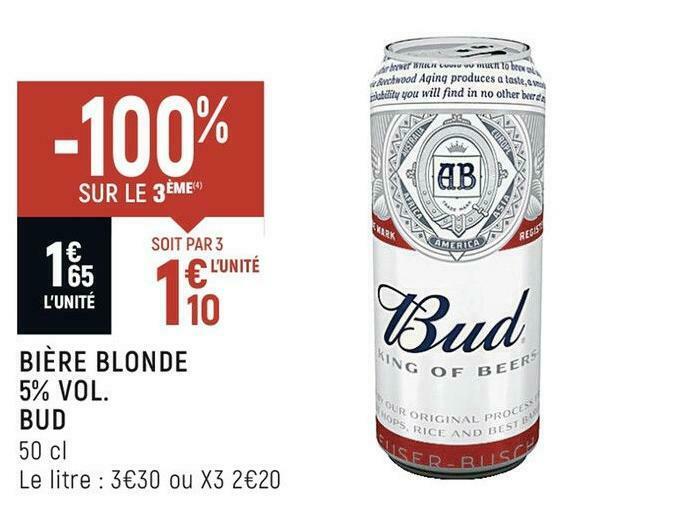 Promo Bud Bi Re Blonde Vol Chez Spar