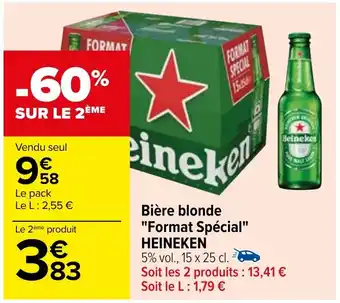 Promo Bière blonde HEINEKEN chez Carrefour Market