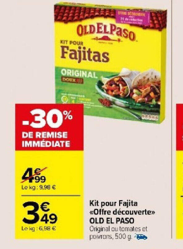 Promo Kit Pour Fajita OLD EL PASO Chez Carrefour Market