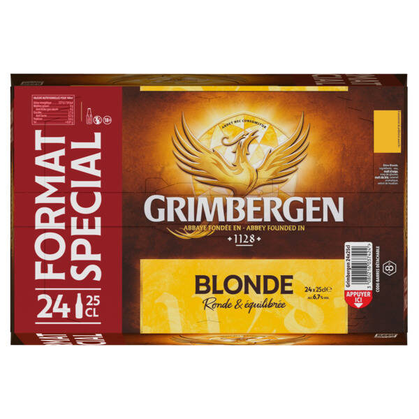 Promo GRIMBERGEN Bière blonde d Abbaye Format spécial chez Carrefour Market