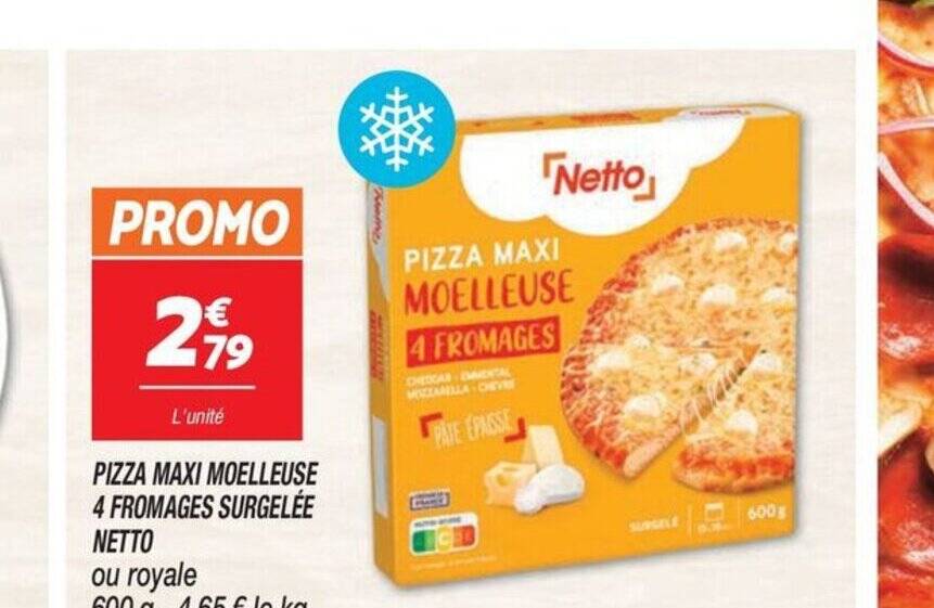 Promo Pizza Maxi Moelleuse Fromages Surgel E Netto Chez Netto