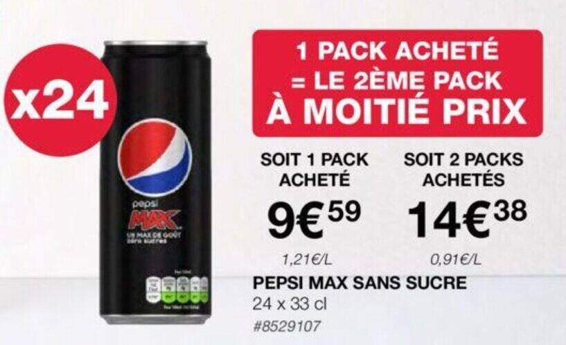 Promo PEPSI MAX SANS SUCRE Chez Costco