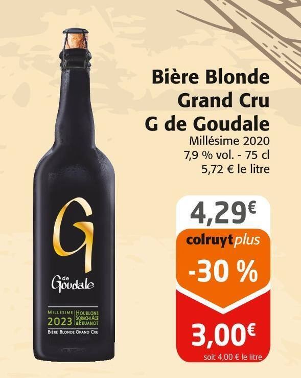 Promo G de Goudale Bière Blonde Grand Cru chez Colruyt