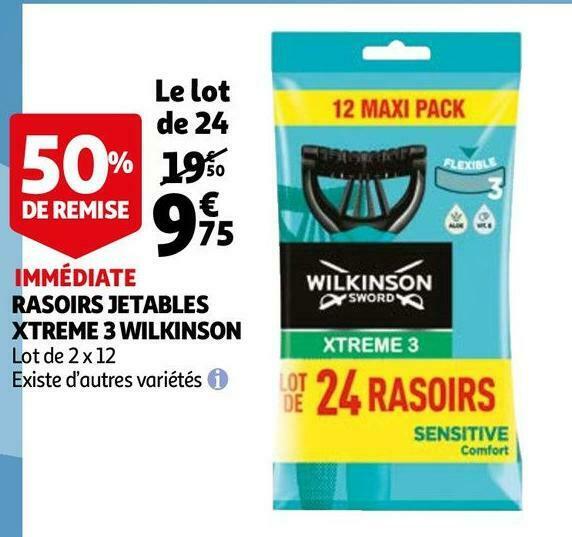 Promo Wilkinson Rasoirs Jetables Xtreme 3 Chez Auchan