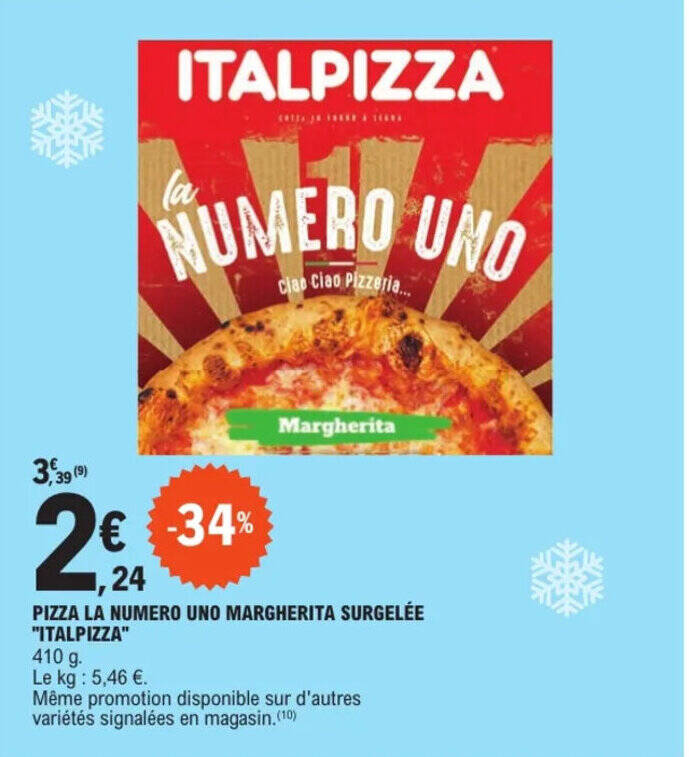 Promo Pizza La Numero Uno Margherita Surgel E Italpizza Chez E Leclerc