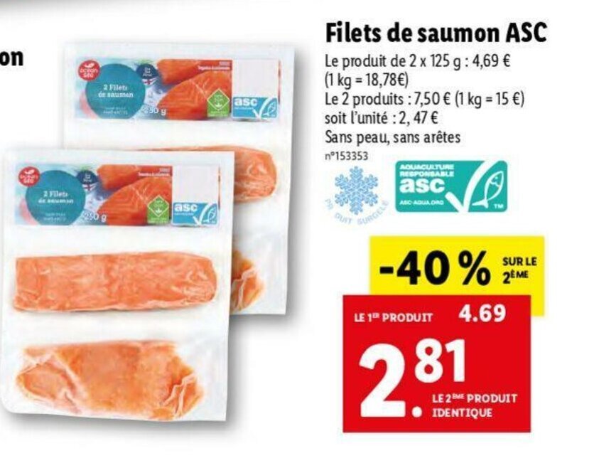 Promo Filets De Saumon Asc Chez Lidl