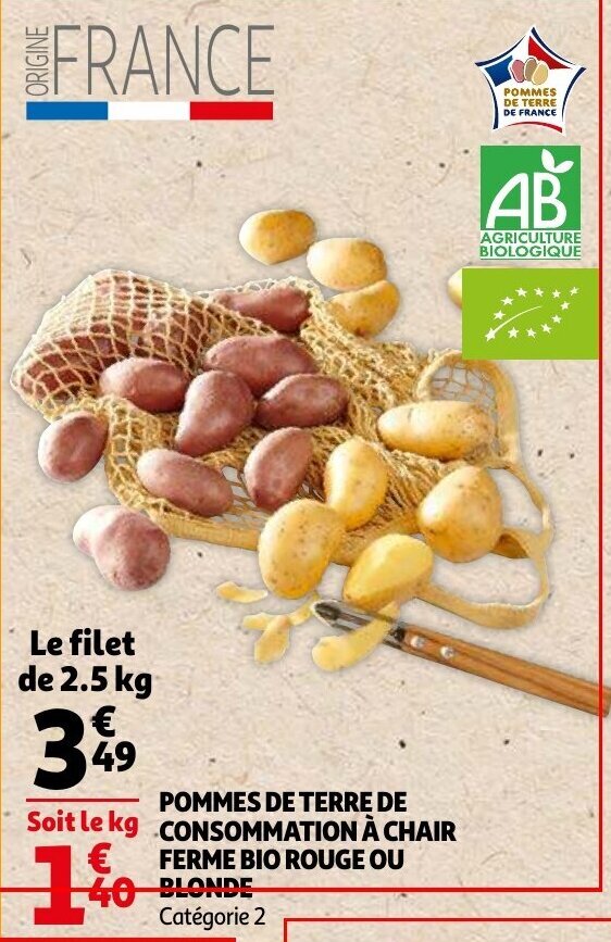 Promo Pommes De Terre De Consommation Chair Chez Auchan