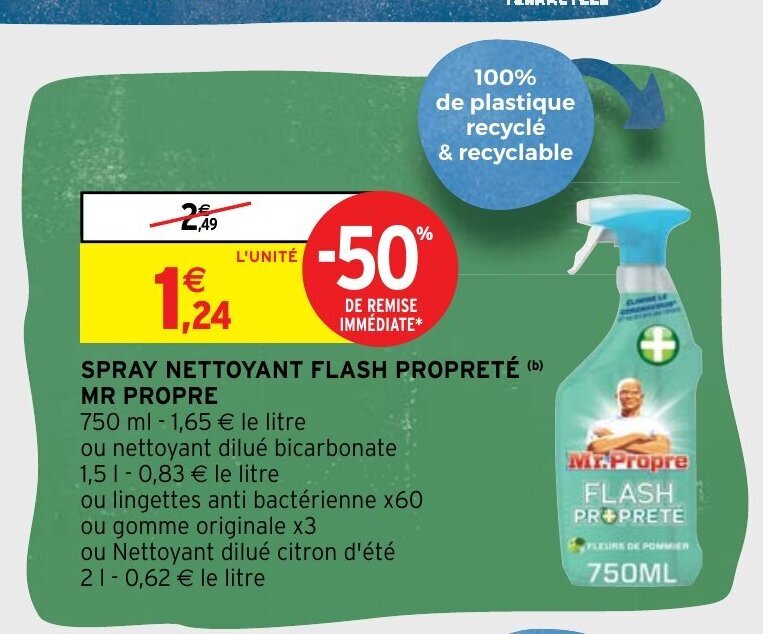 Promo Spray Nettoyant Flash Propret Mr Propre Chez Intermarch