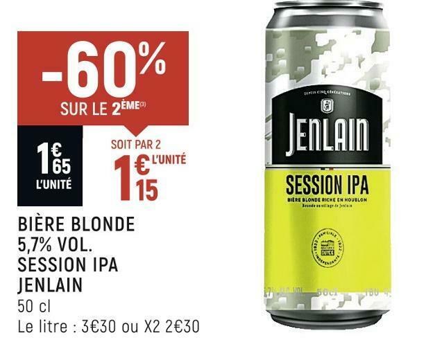 Promo Jenlain bière blonde 5 7 vol session ipa chez Spar