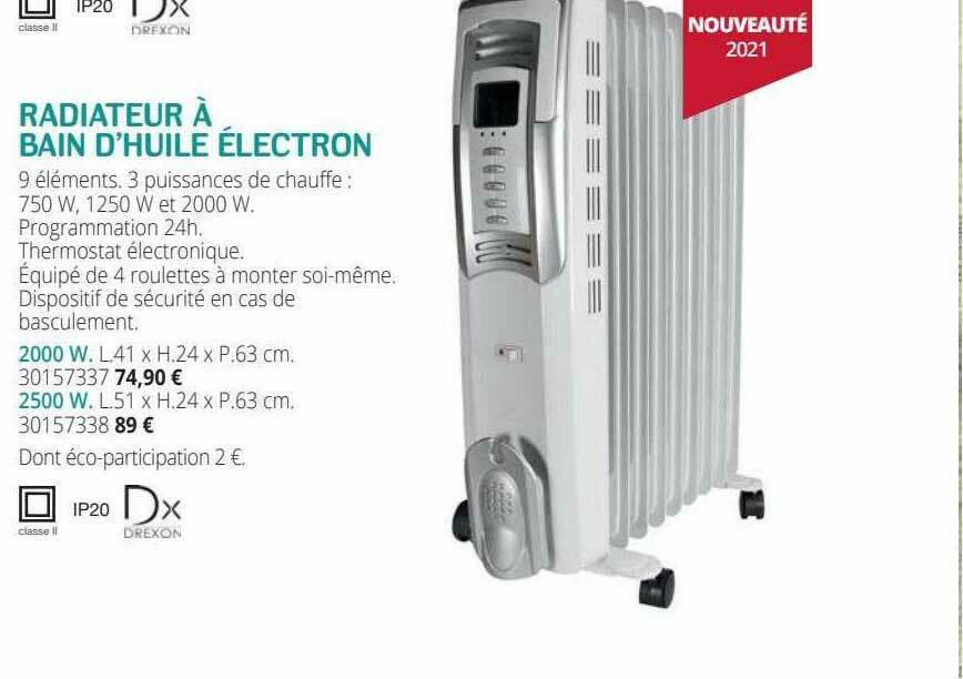 Promo Radiateur à Bain D huile électron chez Gedimat