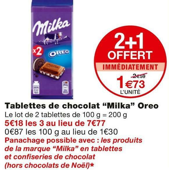 Promo Milka Tablettes De Chocolat Oreo Chez Monoprix