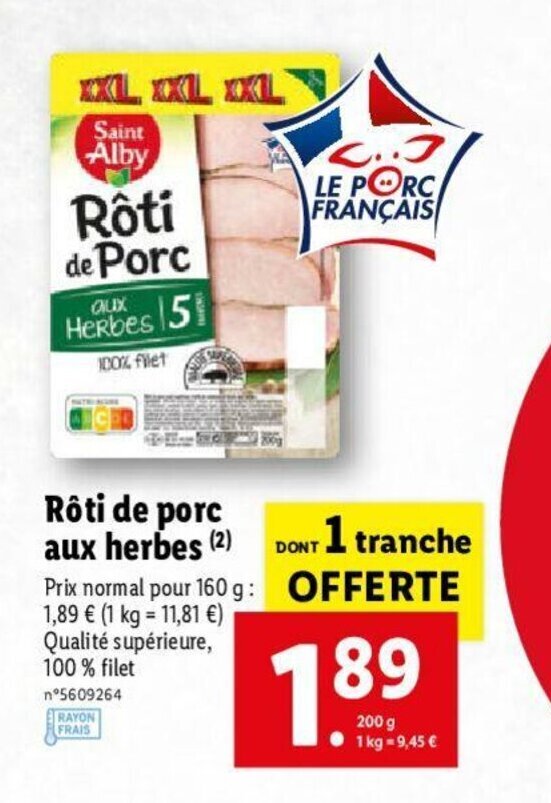 Promo Roti De Porc Aux Herbes Chez Lidl