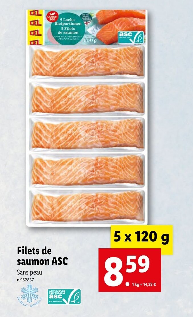 Promo Filets De Saumon Asc Chez Lidl