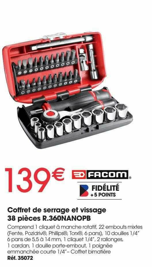 Promo Coffret De Serrage Et Vissage 38 Pièces Facom chez Brico Pro