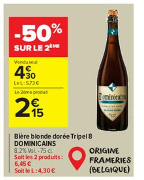 Promo Bi Re Blonde Dor E Triple Chez Carrefour Market