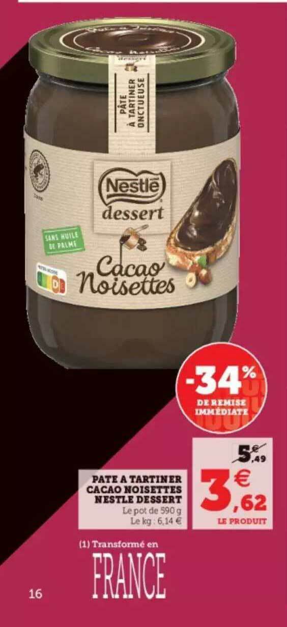 Promo P Te Tartiner Cacao Noisettes Nestl Dessert Chez Hyper U