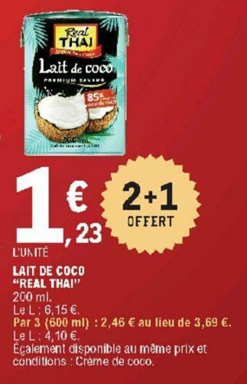 Promo Lait De Coco Real Thai Chez E Leclerc