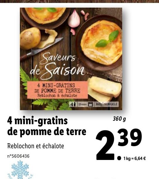 Promo Mini Gratins De Pomme De Terre Chez Lidl