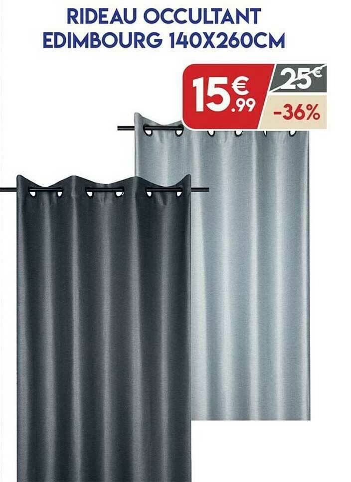 Promo Rideau Occultant Edimbourg 140 X 260 Cm Chez Maxi Bazar