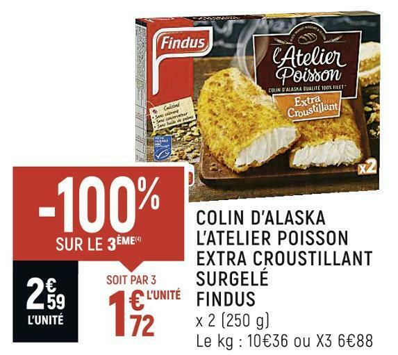 Promo Findus Colin Dalaska Latelier Poisson Extra Croustillant