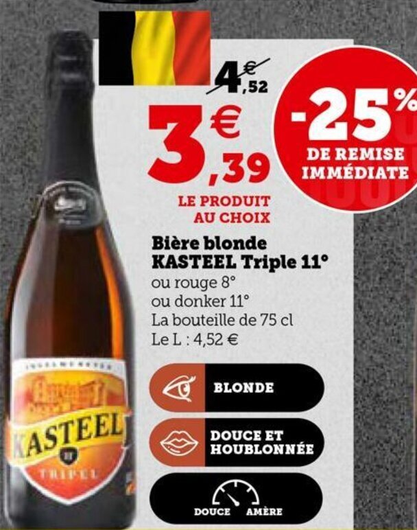 Promo Bi Re Blonde Kasteel Triple Chez Super U