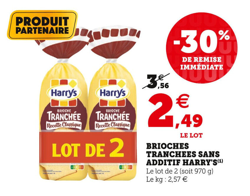 Promo Brioches Tranchees Sans Additif Harrys Chez U Express